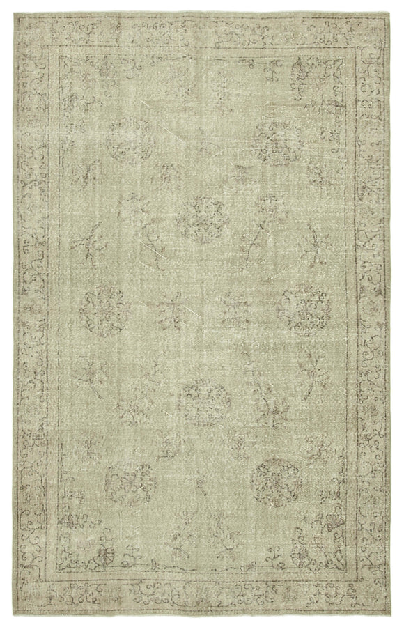 6x10 Beige Turkish Vintage Area Rug - 39298