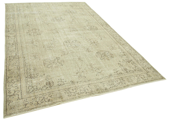 6x10 Beige Turkish Vintage Area Rug - 39298