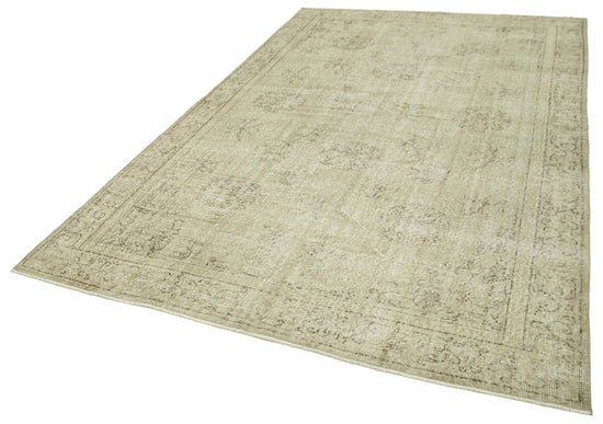 6x10 Beige Turkish Vintage Area Rug - 39298