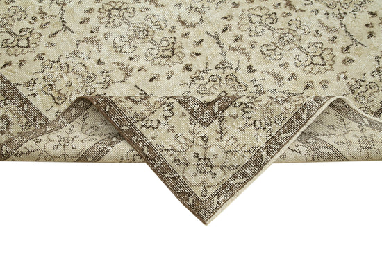 6x10 Beige Turkish Vintage Area Rug - 39300