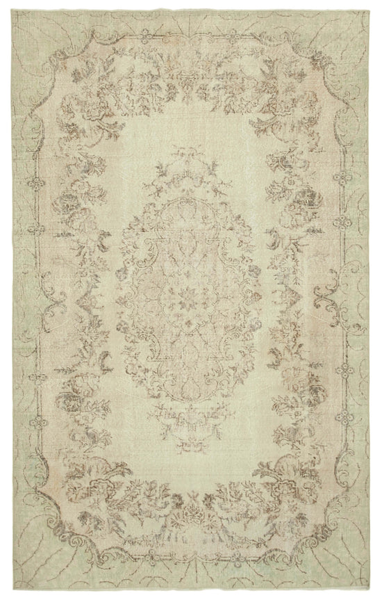6x10 Beige Turkish Vintage Area Rug - 39301