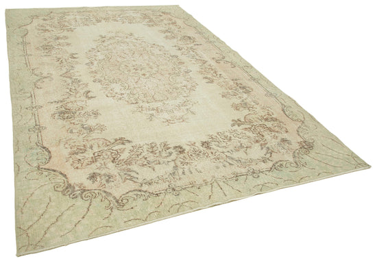 6x10 Beige Turkish Vintage Area Rug - 39301