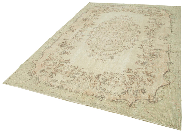 6x10 Beige Turkish Vintage Area Rug - 39301