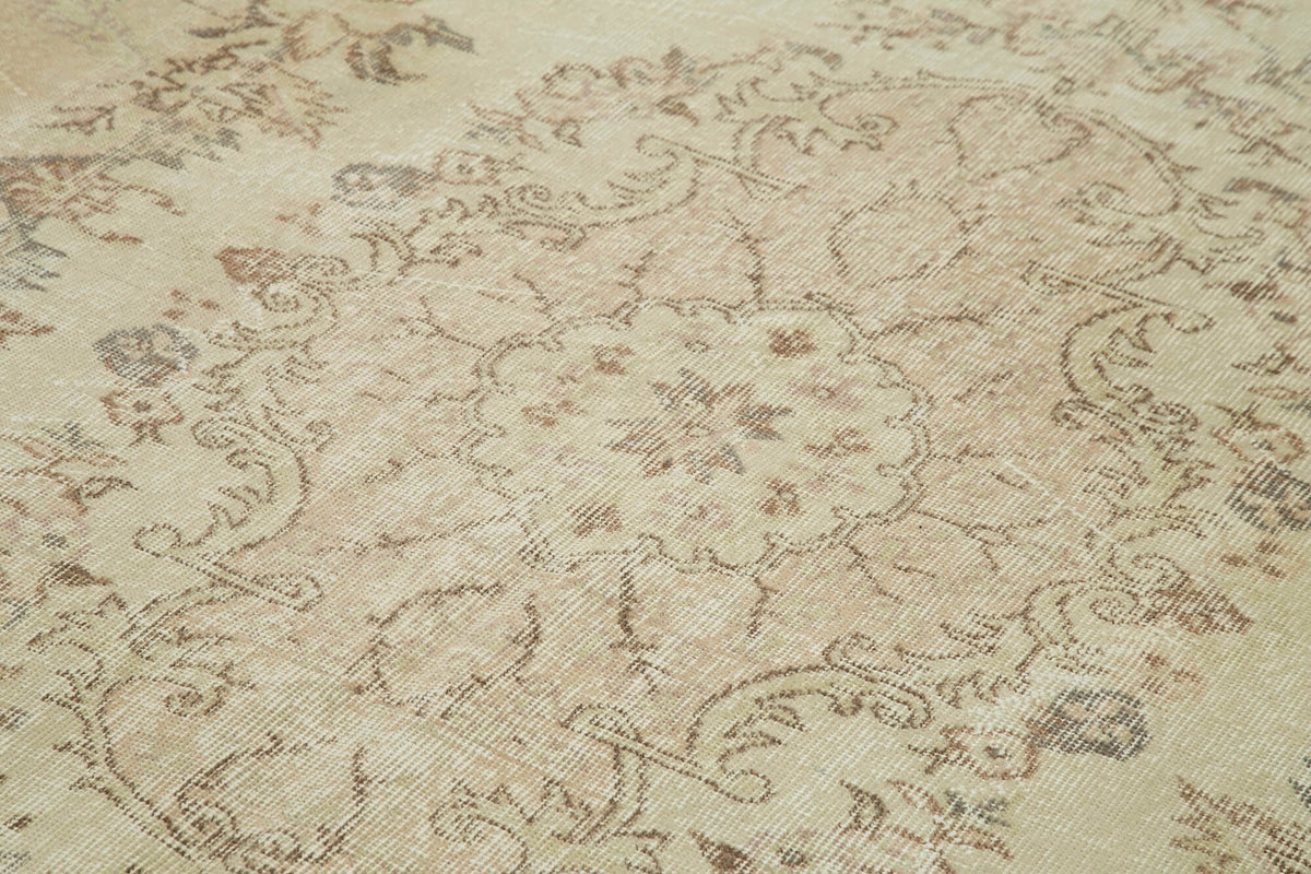 6x10 Beige Turkish Vintage Area Rug - 39301