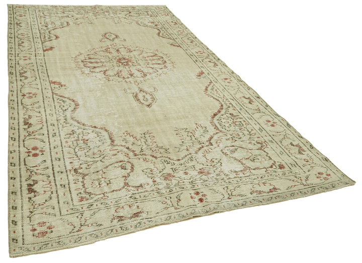 6x10 Beige Turkish Vintage Area Rug - 39303