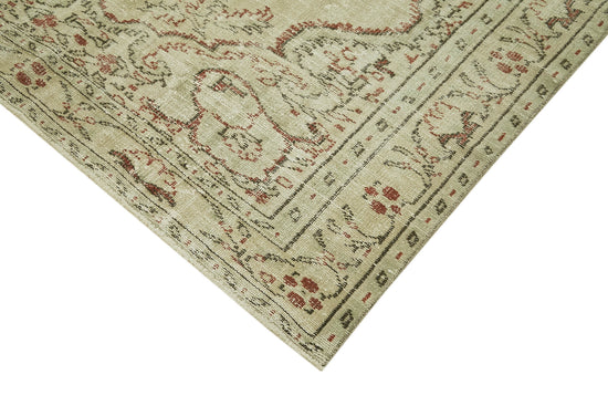 6x10 Beige Turkish Vintage Area Rug - 39303