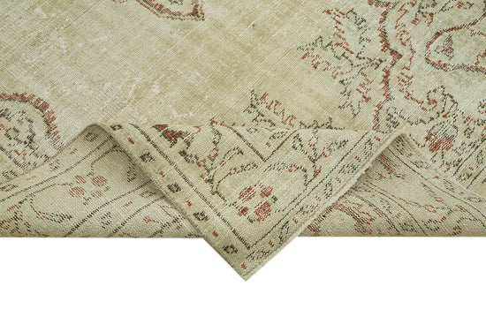 6x10 Beige Turkish Vintage Area Rug - 39303