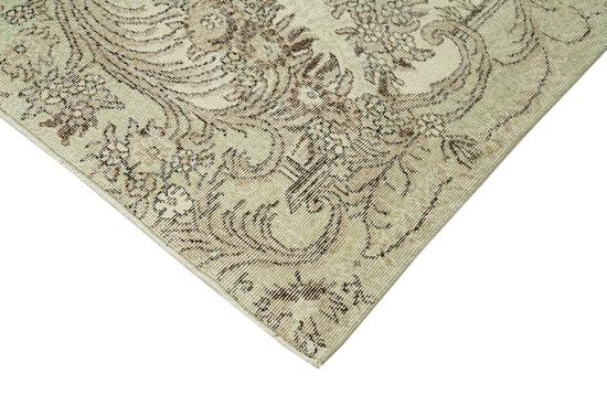 7x10 Beige Turkish Vintage Area Rug - 39304