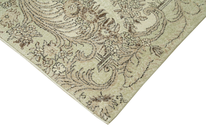 7x10 Beige Turkish Vintage Area Rug - 39304