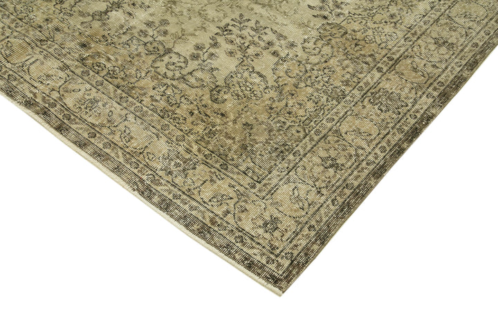 7x10 Beige Turkish Vintage Area Rug - 39305