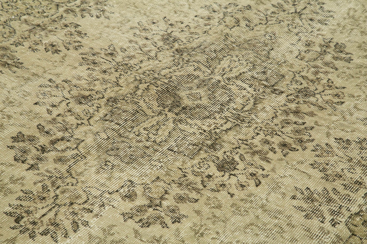 7x10 Beige Turkish Vintage Area Rug - 39305