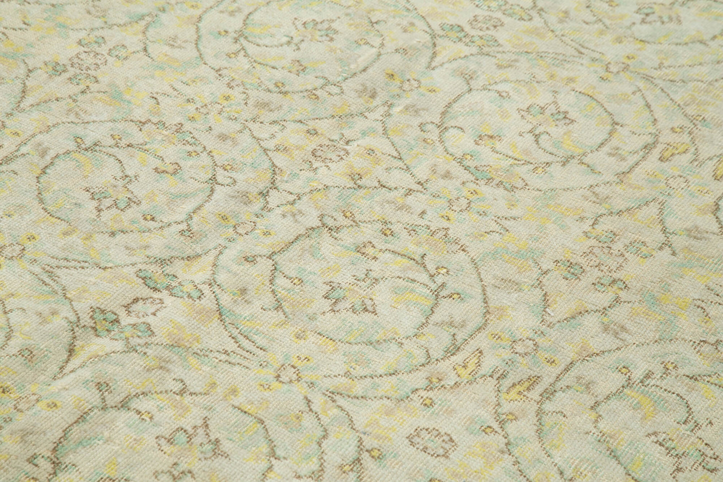 7x9 Beige Turkish Vintage Area Rug - 39306