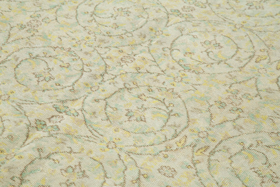 7x9 Beige Turkish Vintage Area Rug - 39306