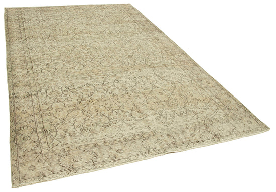 6x10 Beige Turkish Vintage Area Rug - 39307