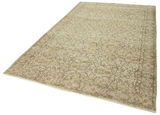 6x10 Beige Turkish Vintage Area Rug - 39307