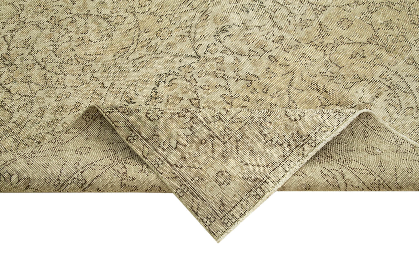 6x10 Beige Turkish Vintage Area Rug - 39307