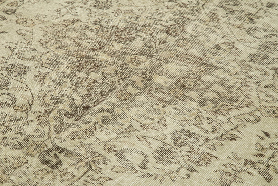 7x10 Beige Turkish Vintage Area Rug - 39312