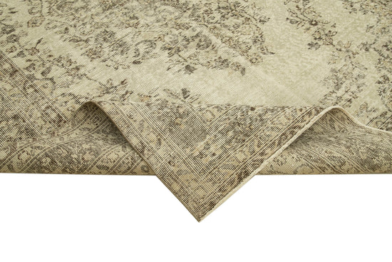 7x10 Beige Turkish Vintage Area Rug - 39312