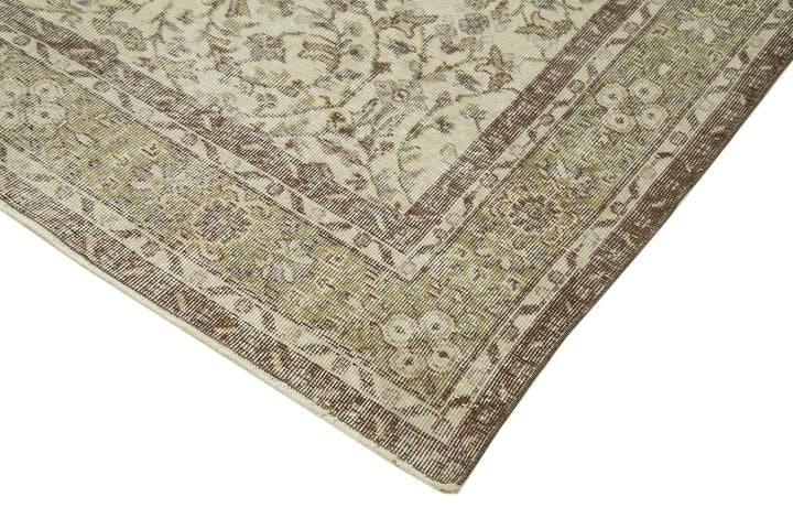 6x10 Beige Turkish Vintage Area Rug - 39313
