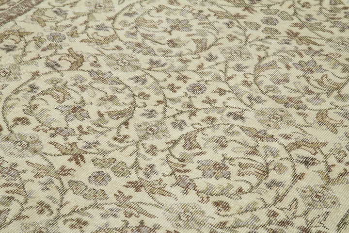 6x10 Beige Turkish Vintage Area Rug - 39313