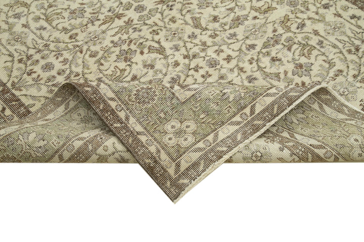 6x10 Beige Turkish Vintage Area Rug - 39313