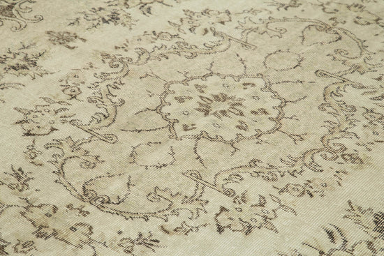 7x10 Beige Turkish Vintage Area Rug - 39317