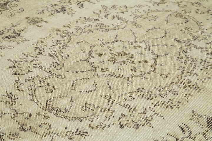7x10 Beige Turkish Vintage Area Rug - 39317