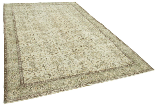 6x10 Beige Turkish Vintage Area Rug - 39318