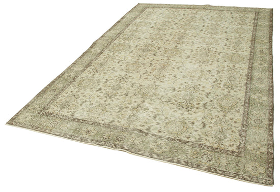 6x10 Beige Turkish Vintage Area Rug - 39318