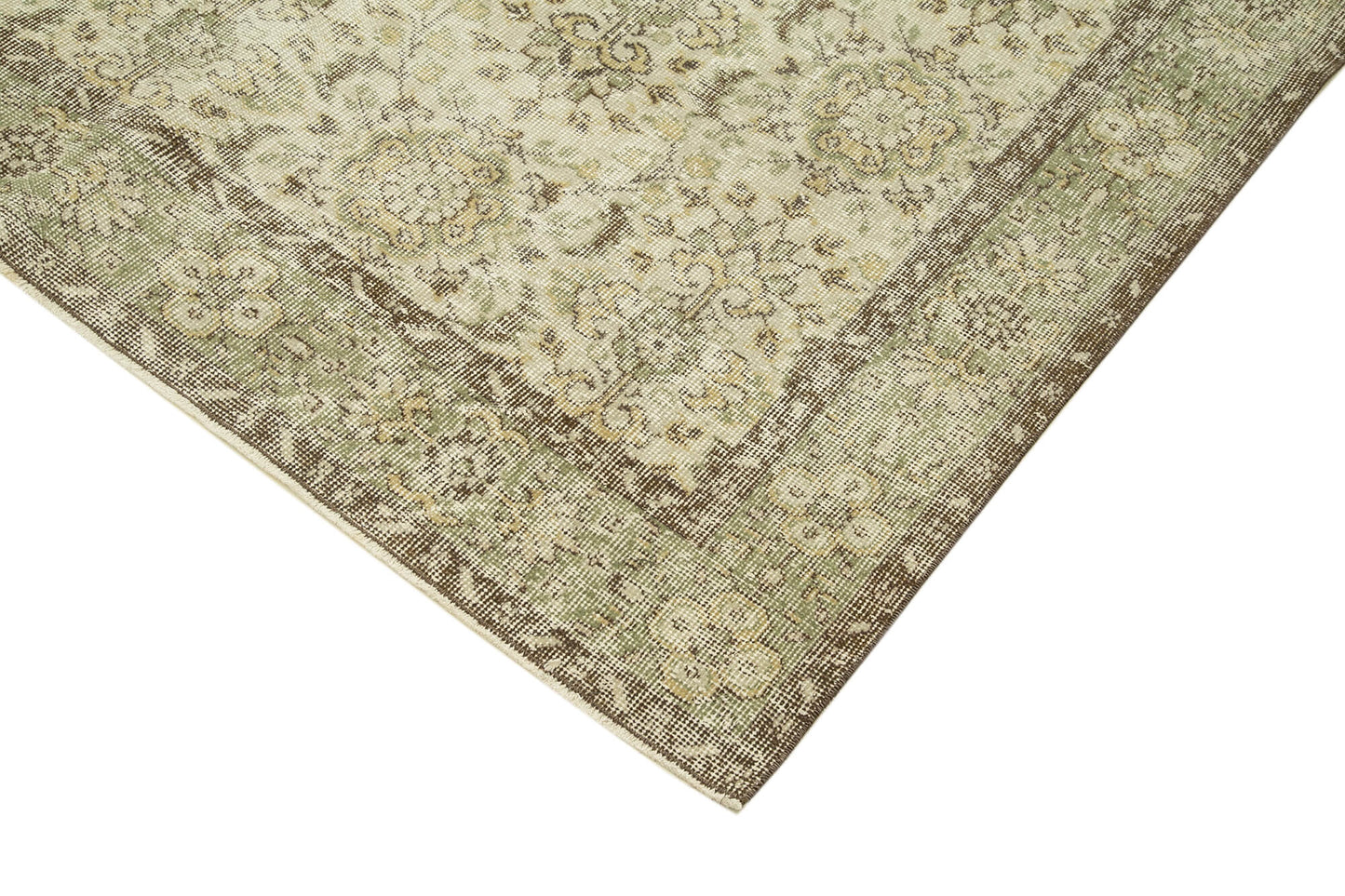 6x10 Beige Turkish Vintage Area Rug - 39318
