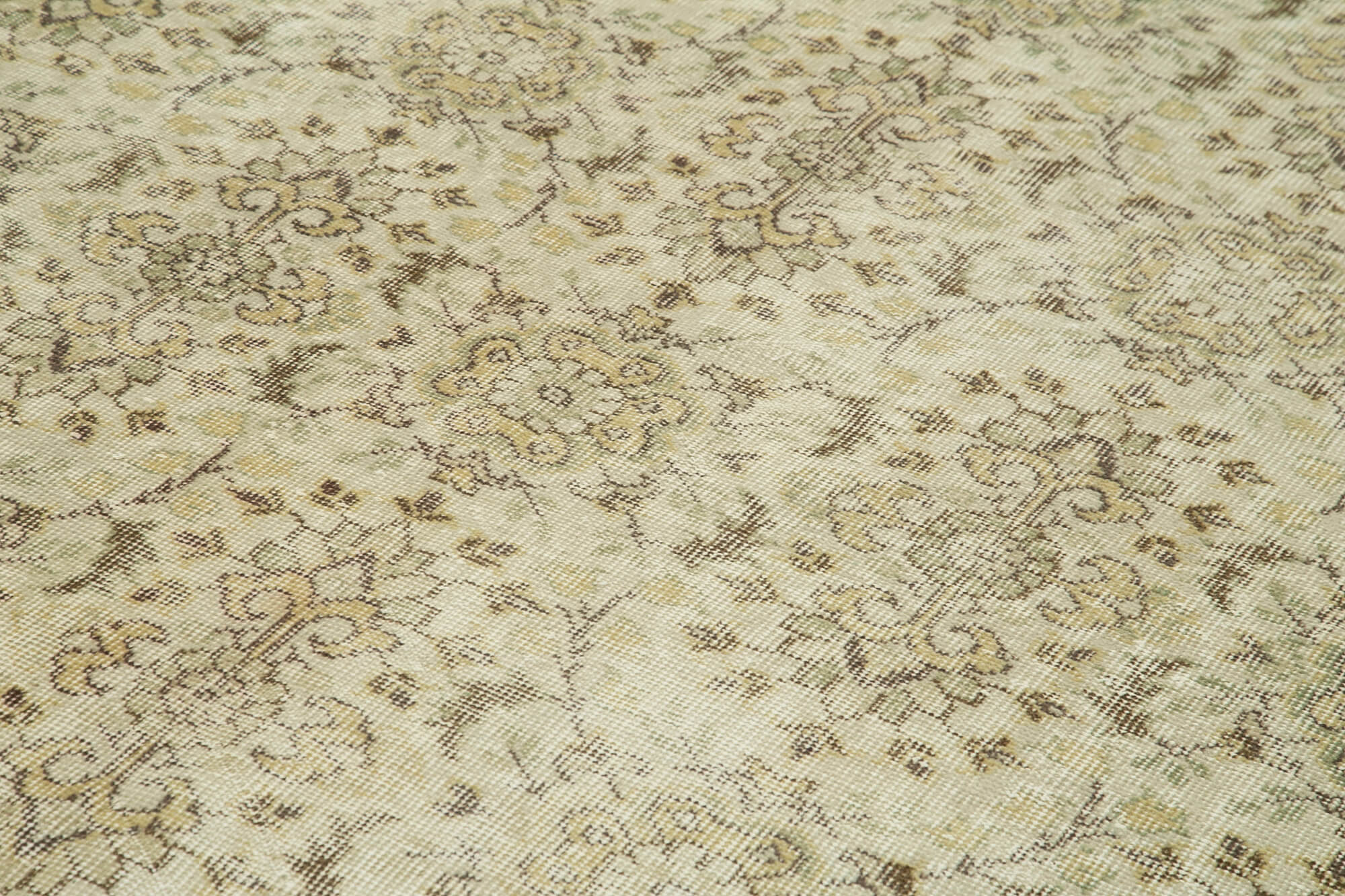 6x10 Beige Turkish Vintage Area Rug - 39318