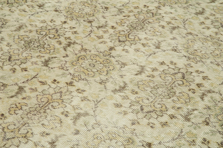 6x10 Beige Turkish Vintage Area Rug - 39318