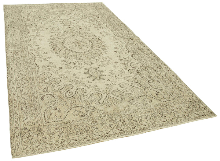 6x10 Beige Turkish Vintage Area Rug - 39323