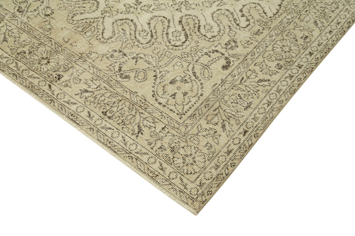 6x10 Beige Turkish Vintage Area Rug - 39323