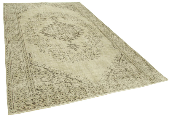 6x10 Beige Turkish Vintage Area Rug - 39324
