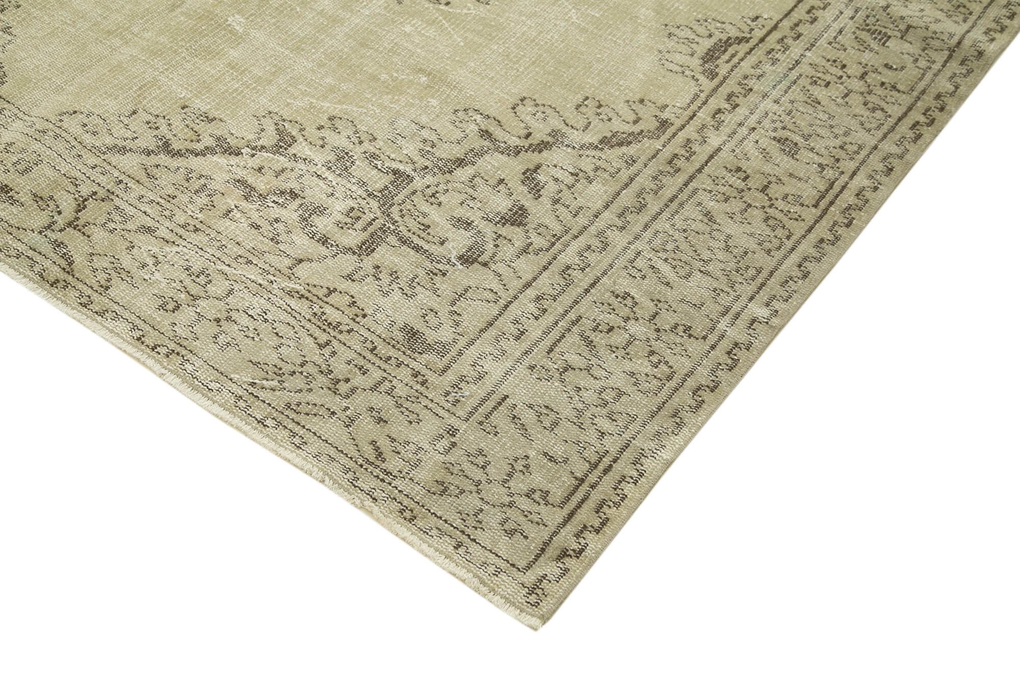 6x10 Beige Turkish Vintage Area Rug - 39324