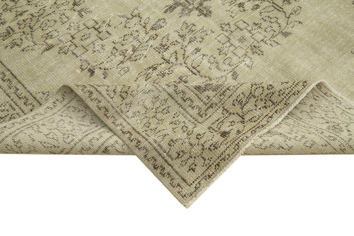 6x10 Beige Turkish Vintage Area Rug - 39324