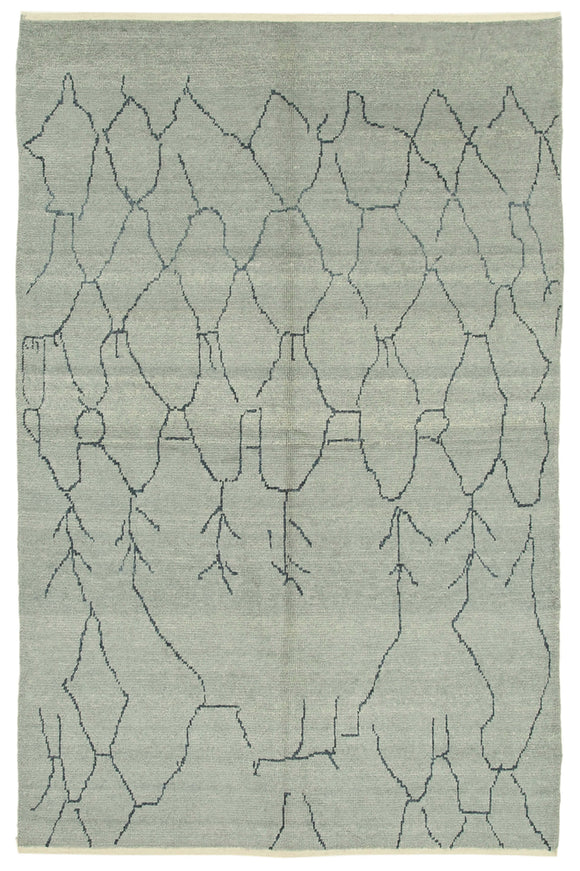 Arabic Rug Grey 6x9 Grey Moroccan Rug - 39709