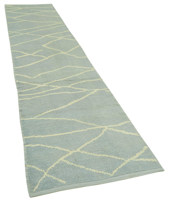 3x14 Blue Moroccan Runner Rug - 39775