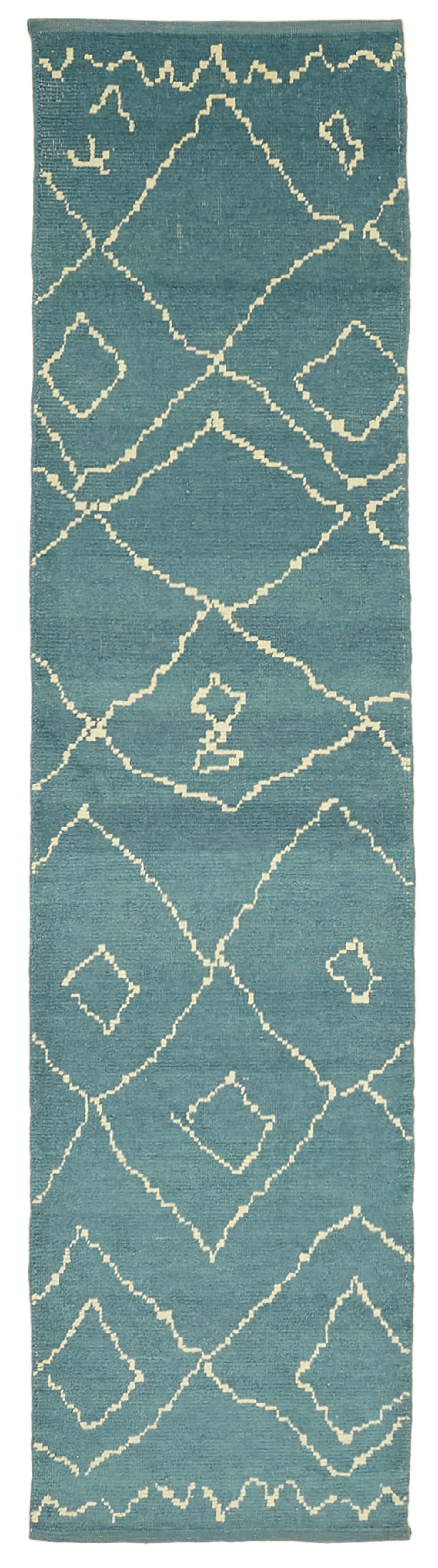 3x12 Blue Moroccan Runner Rug - 39784