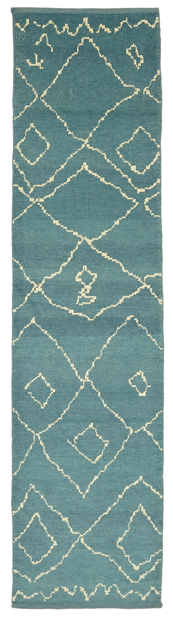 3x12 Blue Moroccan Runner Rug - 39784
