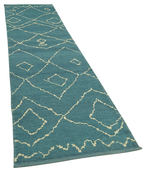 3x12 Blue Moroccan Runner Rug - 39784
