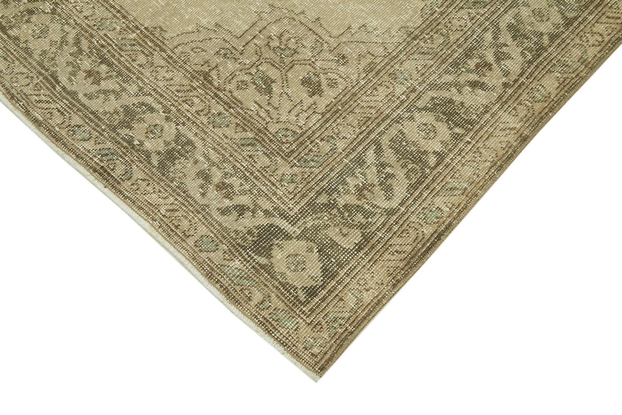 4x13 Beige Turkish Vintage Runner Rug - 39876