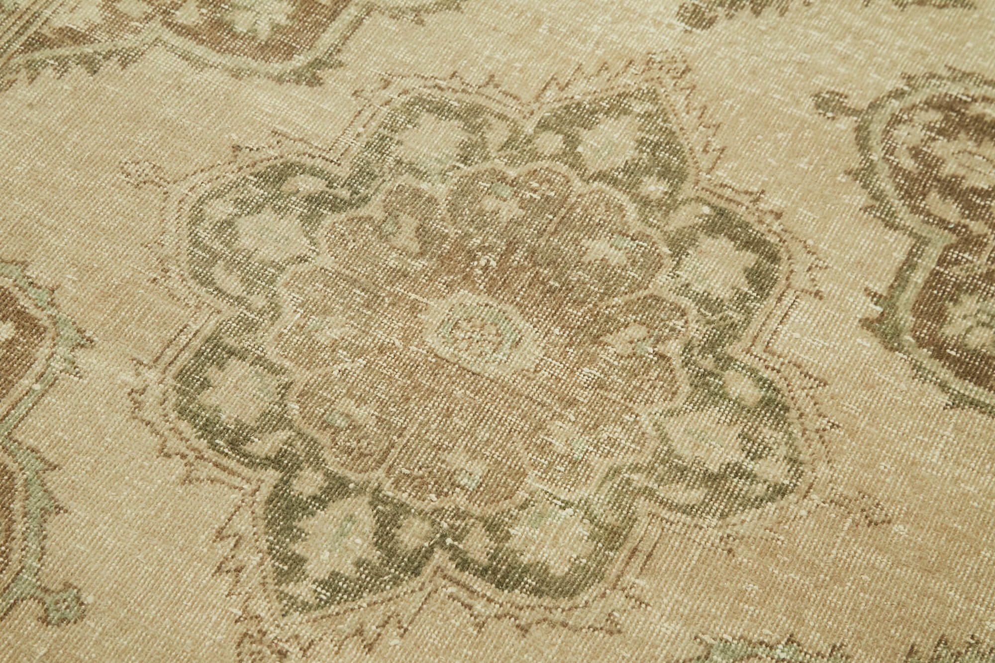 4x13 Beige Turkish Vintage Runner Rug - 39876