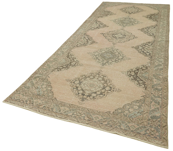 5x13 Beige Turkish Vintage Runner Rug - 39877
