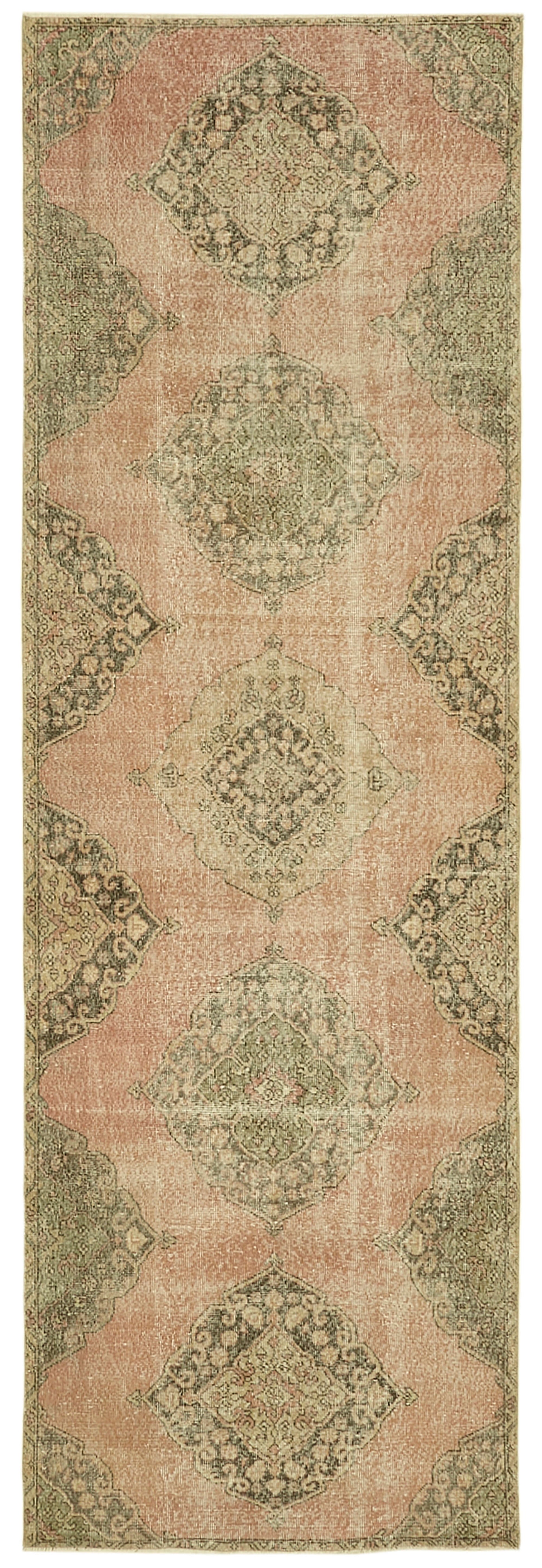 4x11 Beige Turkish Vintage Runner Rug - 39878
