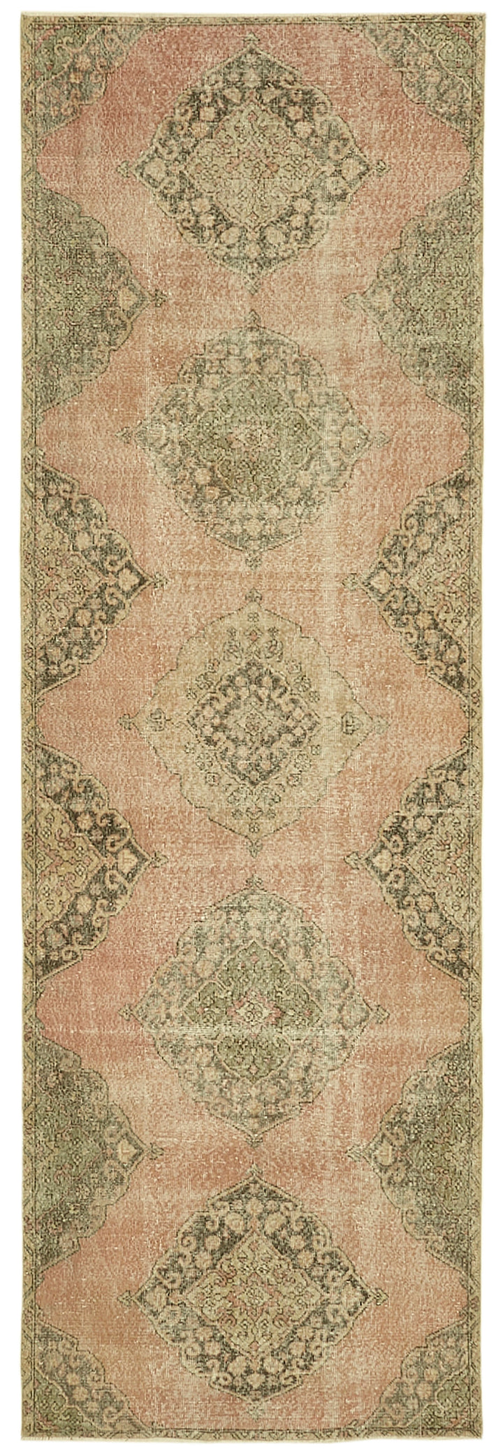4x11 Beige Turkish Vintage Runner Rug - 39878