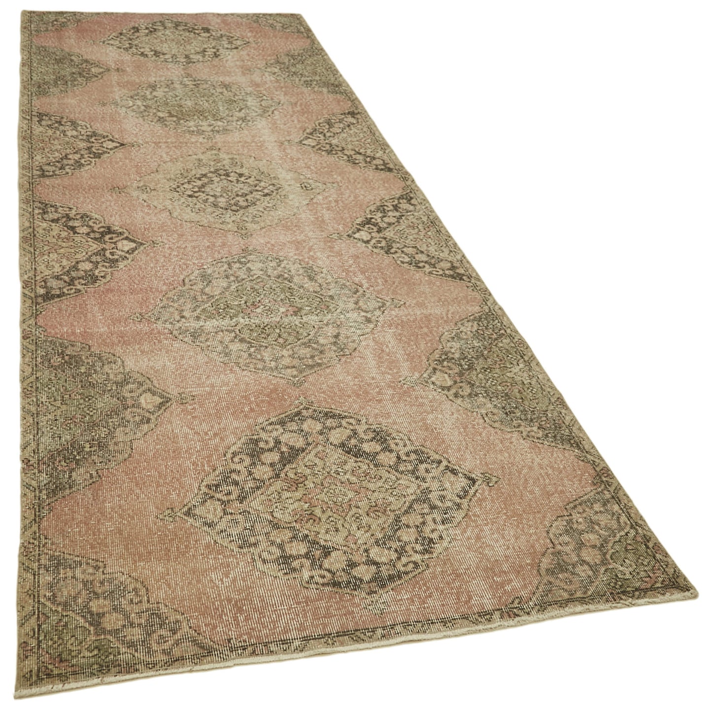 4x11 Beige Turkish Vintage Runner Rug - 39878