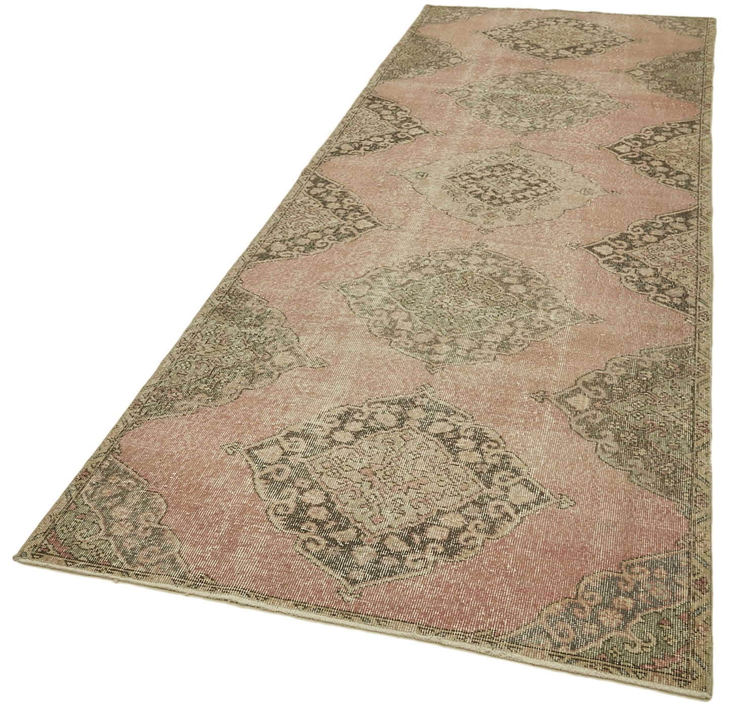 4x11 Beige Turkish Vintage Runner Rug - 39878
