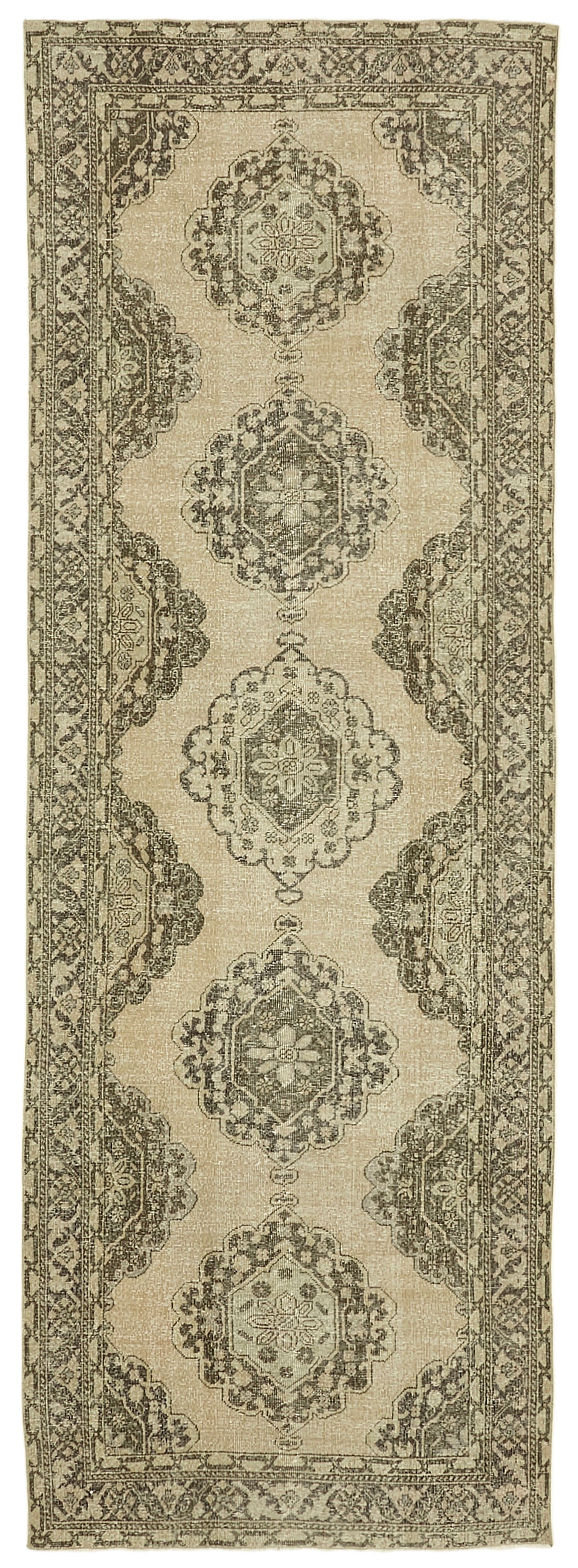 5x13 Beige Turkish Vintage Runner Rug - 39879